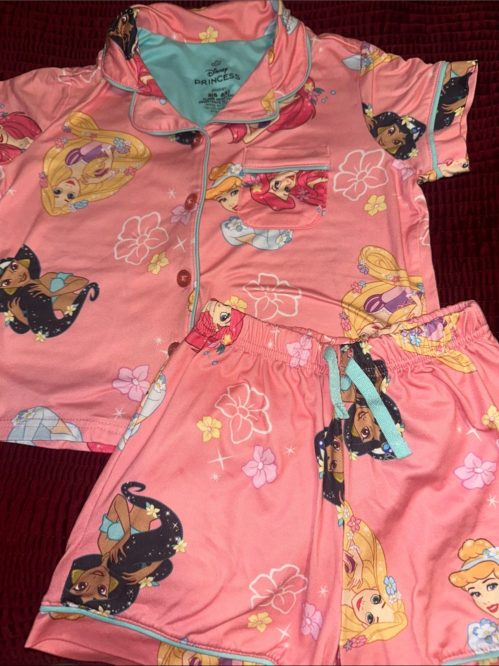 Disney Pink Princess Short Pajama Set